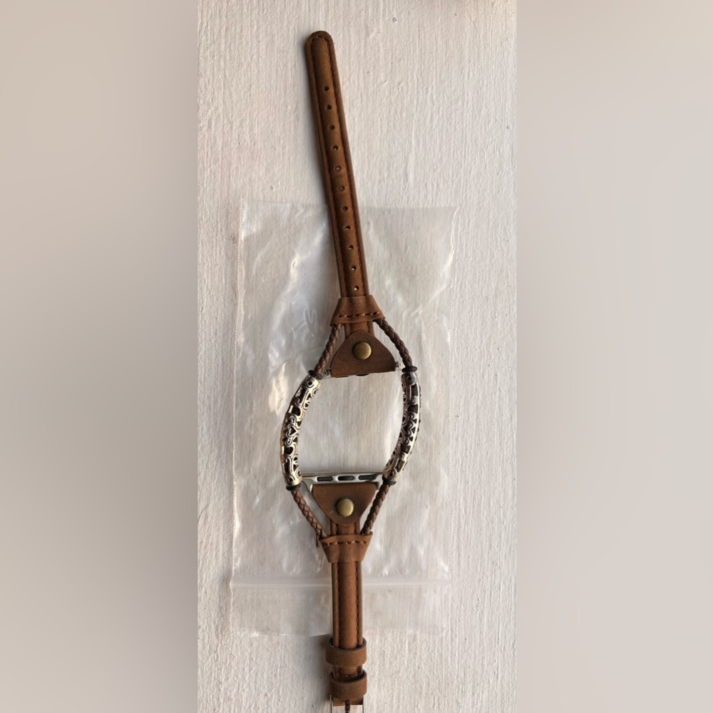 Brown Boho - Brighton inspired Leather Watch Band with Silver Accents